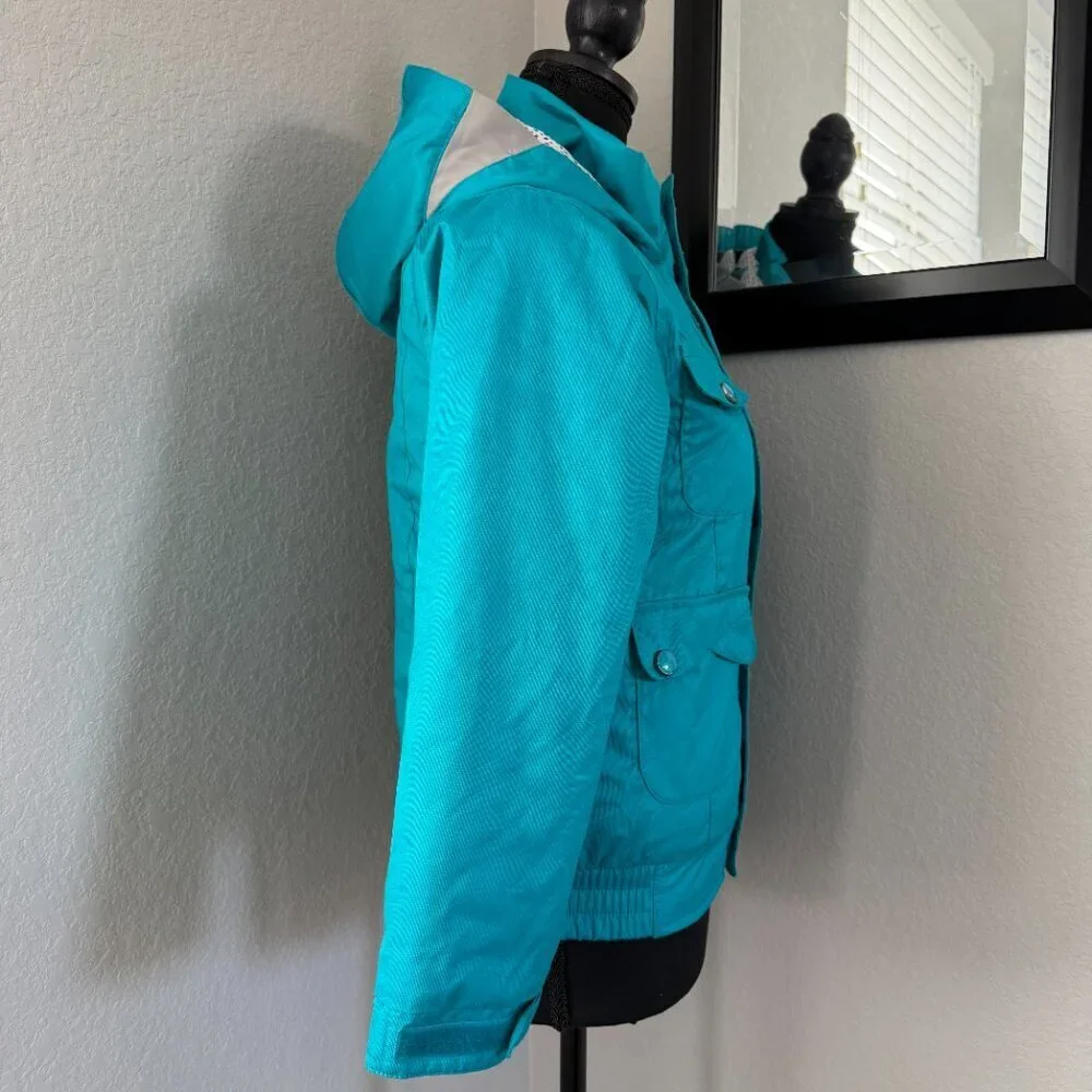 Girls BURTON Dryride MD Teal Ski Snowboard Hooded Jacket Small